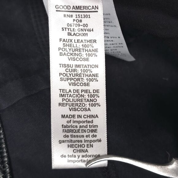 GOOD AMERICAN Women’s 10/30 Elegant Black Faux Leather Pants GNV464 - Picture 11 of 12